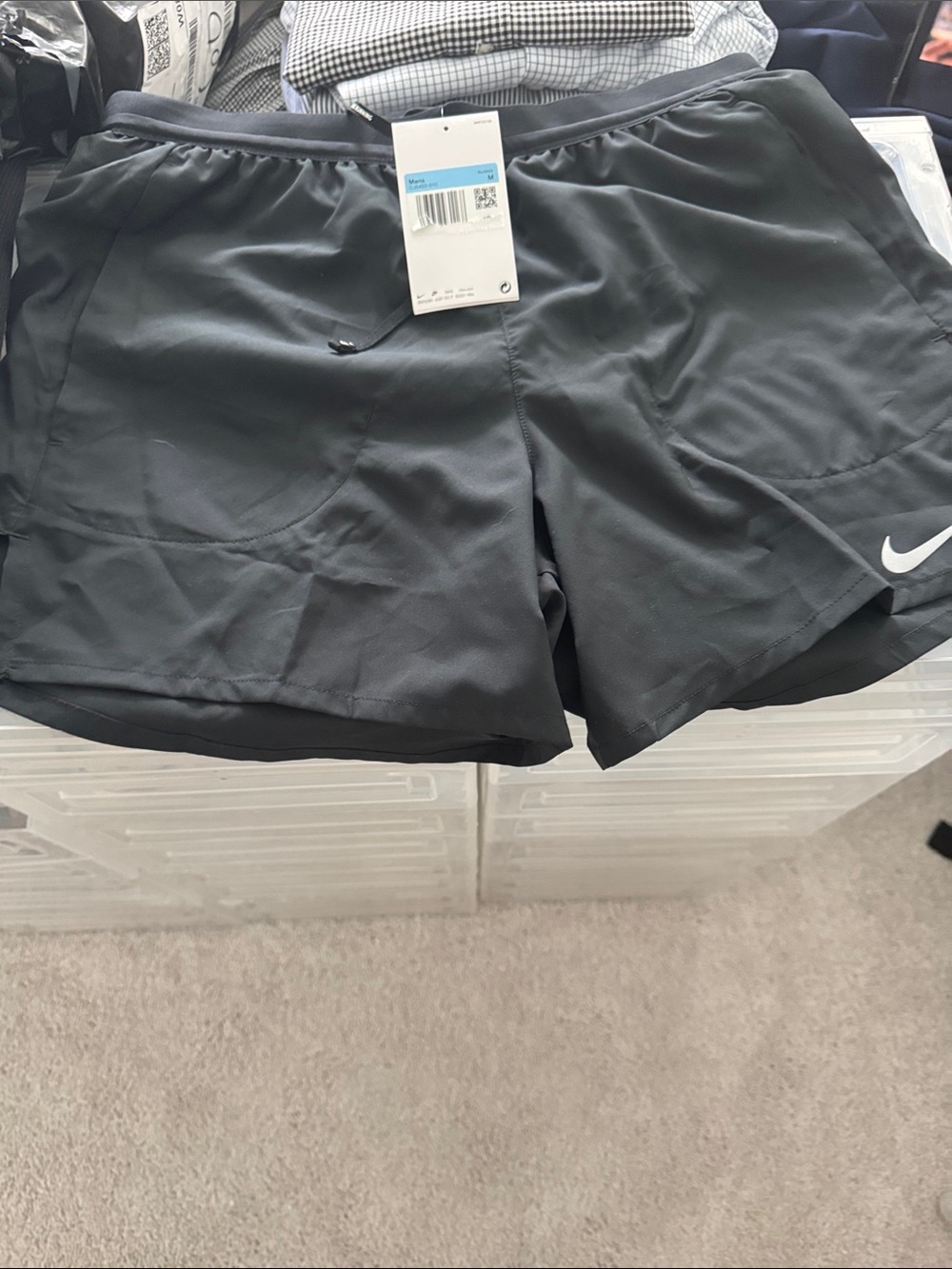 Nike Black Men's 2-in-1 Athletic Shorts with Swoosh